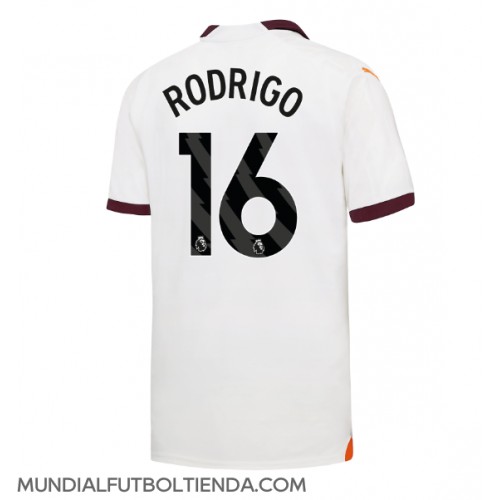 Camiseta Manchester City Rodri Hernandez #16 Segunda Equipación Replica 2023-24 mangas cortas